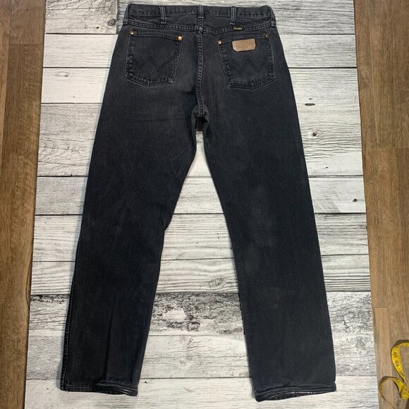 Wrangler Vintage Cowboy Cut Black Slim Fit Bootcut Jeans Denim USA - Picture 1 of 13